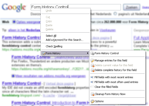 Manage and edit form entries in Firefox with Form History Control
